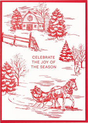Winter Toile Holiday Card Set