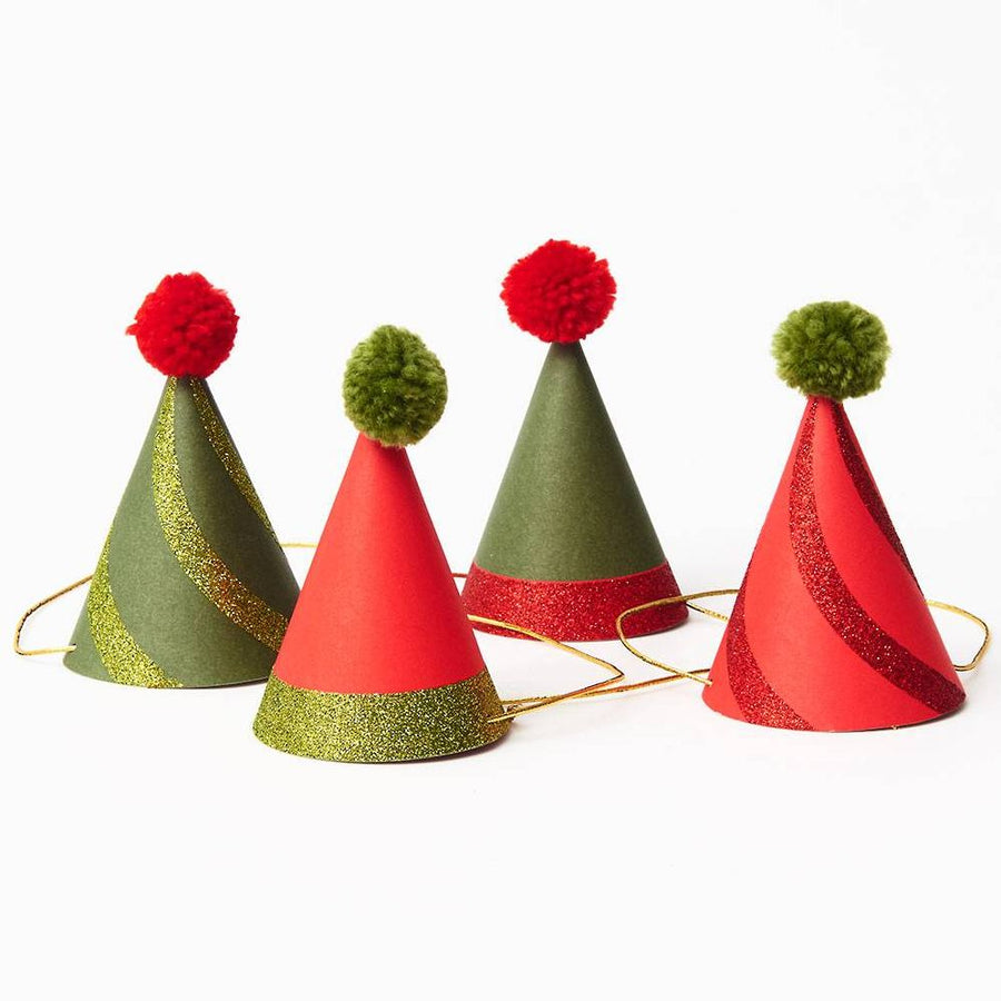 Peppermint Glitter Mini Party Hats