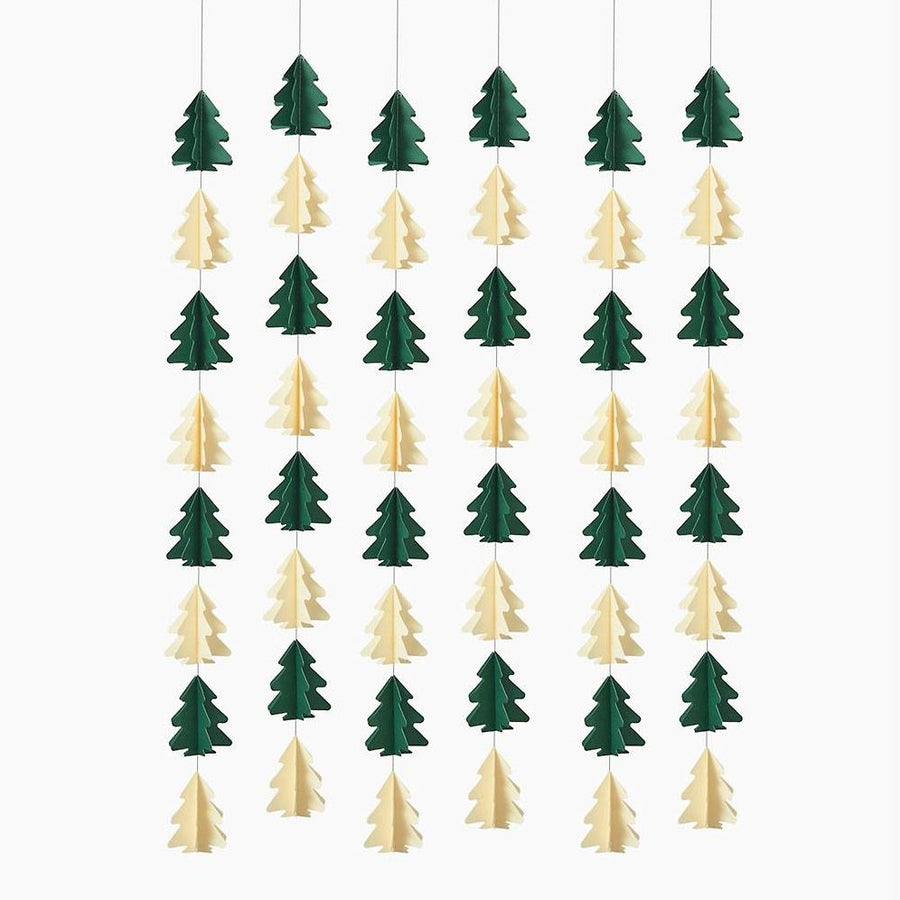 Green and White Tree Wall Decor