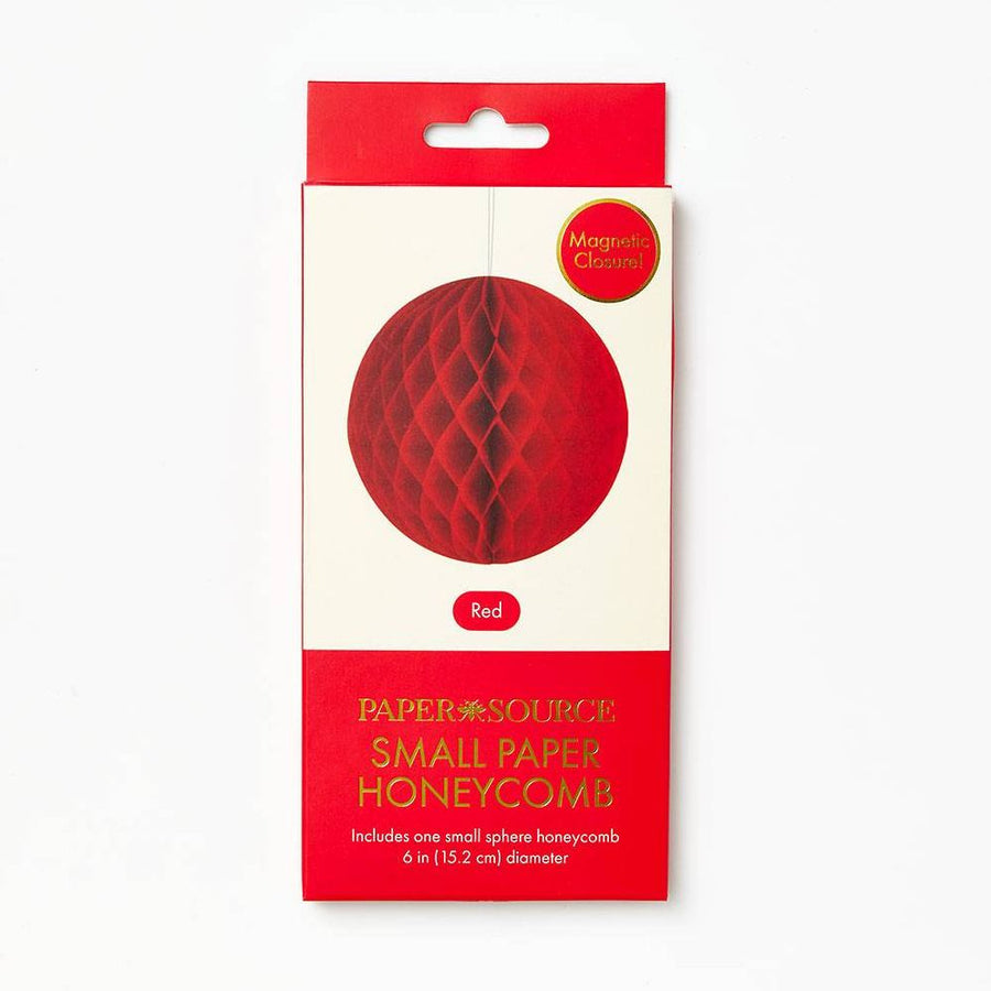 Red Small Sphere Paper Honeycomb Ball 6 inches