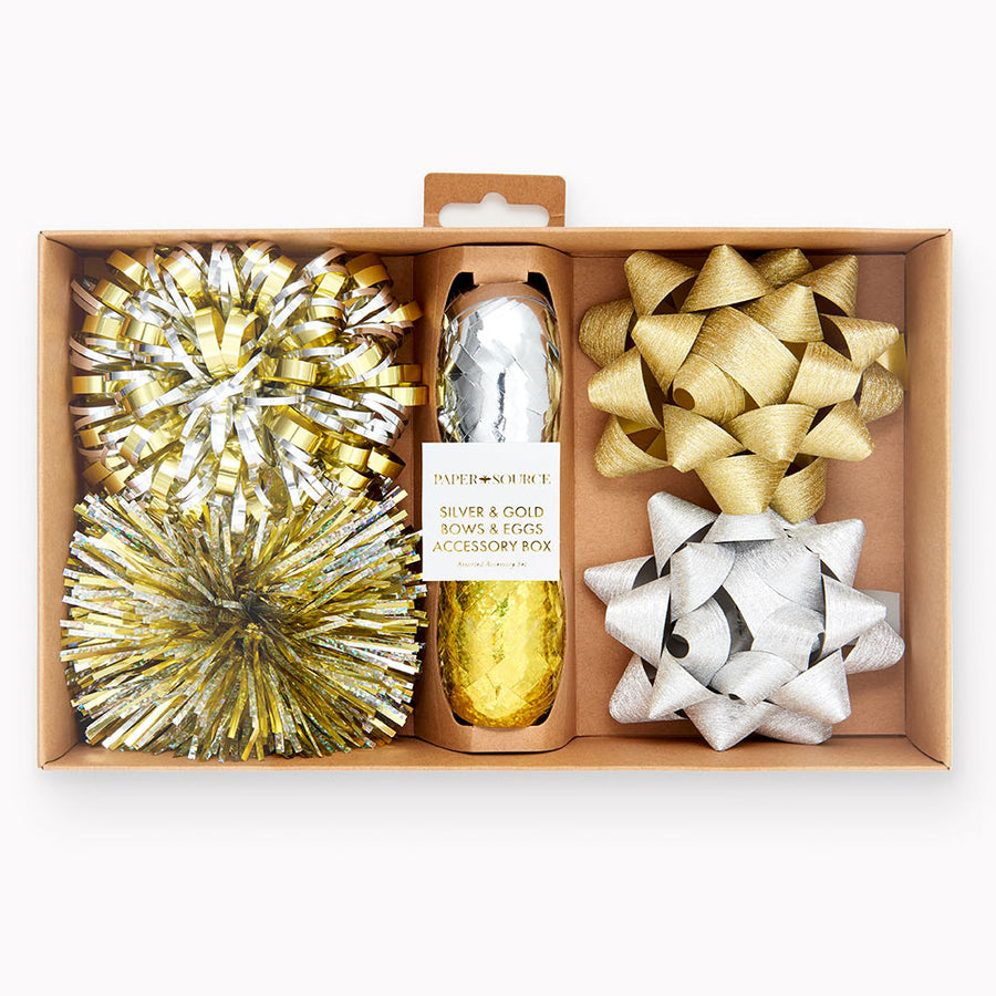 Bow & Eggs Silver and Gold Box