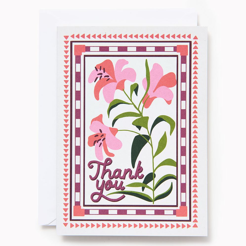 Framed Floral Thank You Card