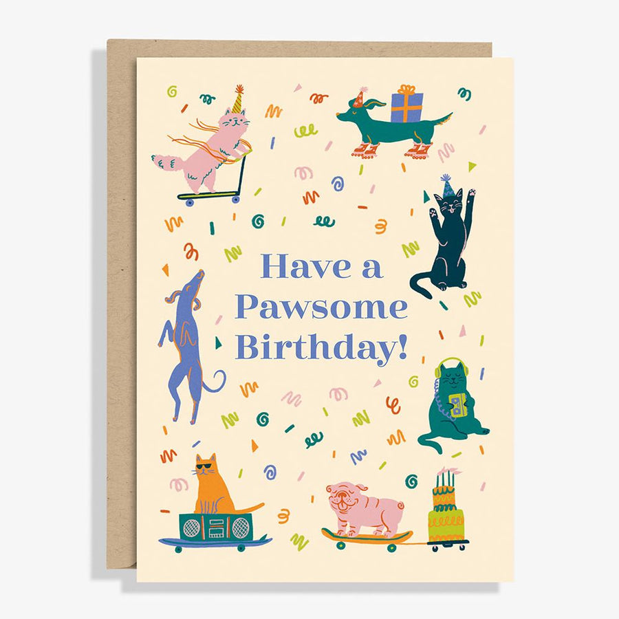 Pawesome Animals Birthday Card