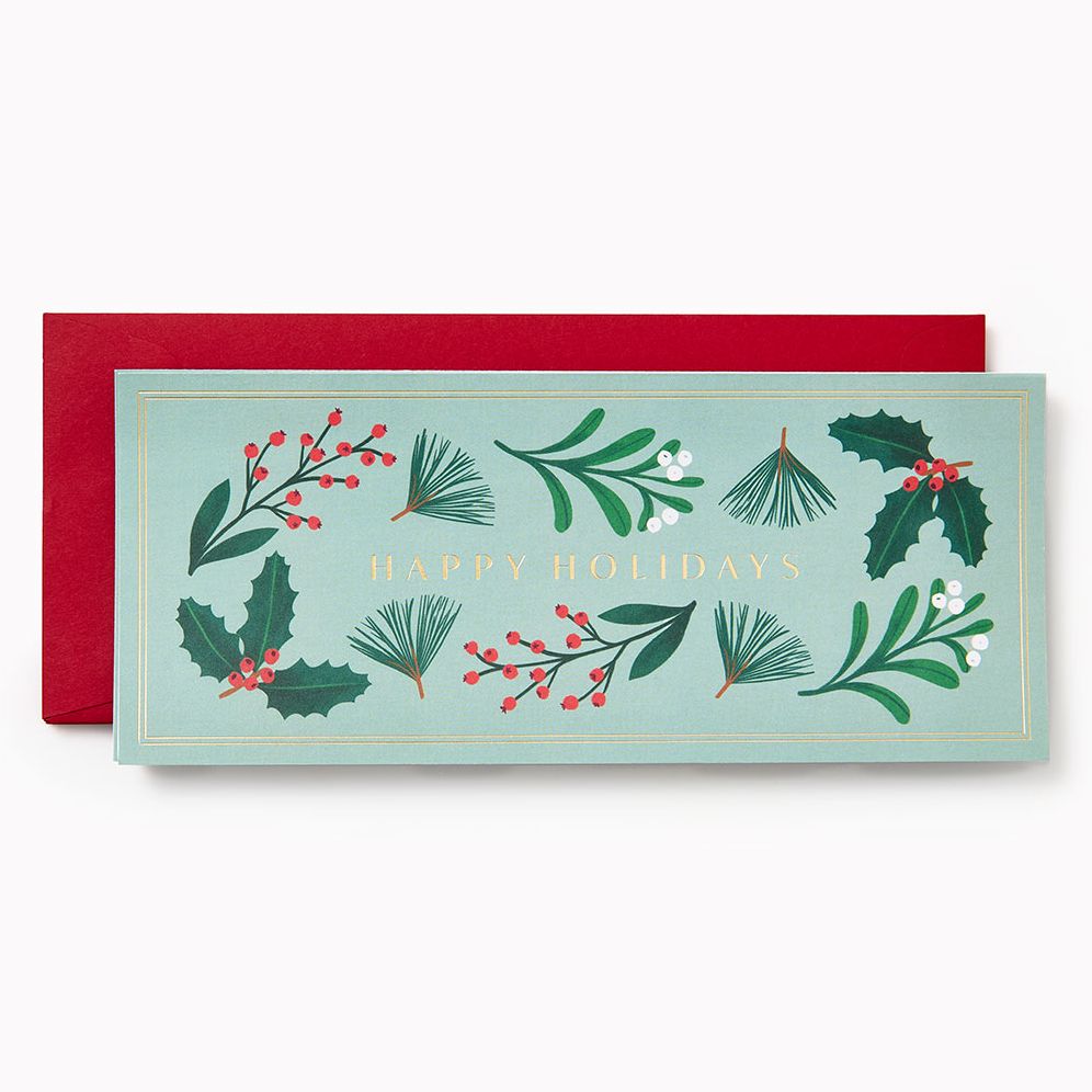 Christmas Botanical Sprigs Money Card Stationery Set