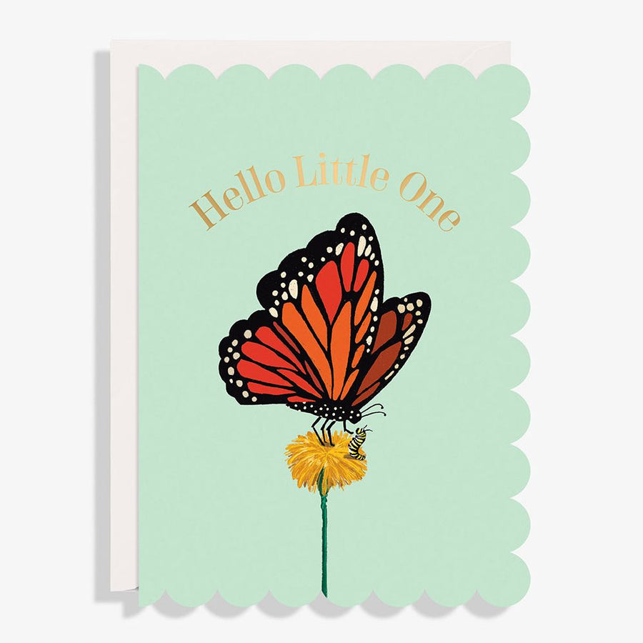 Hello Little One Butterflies Baby Card