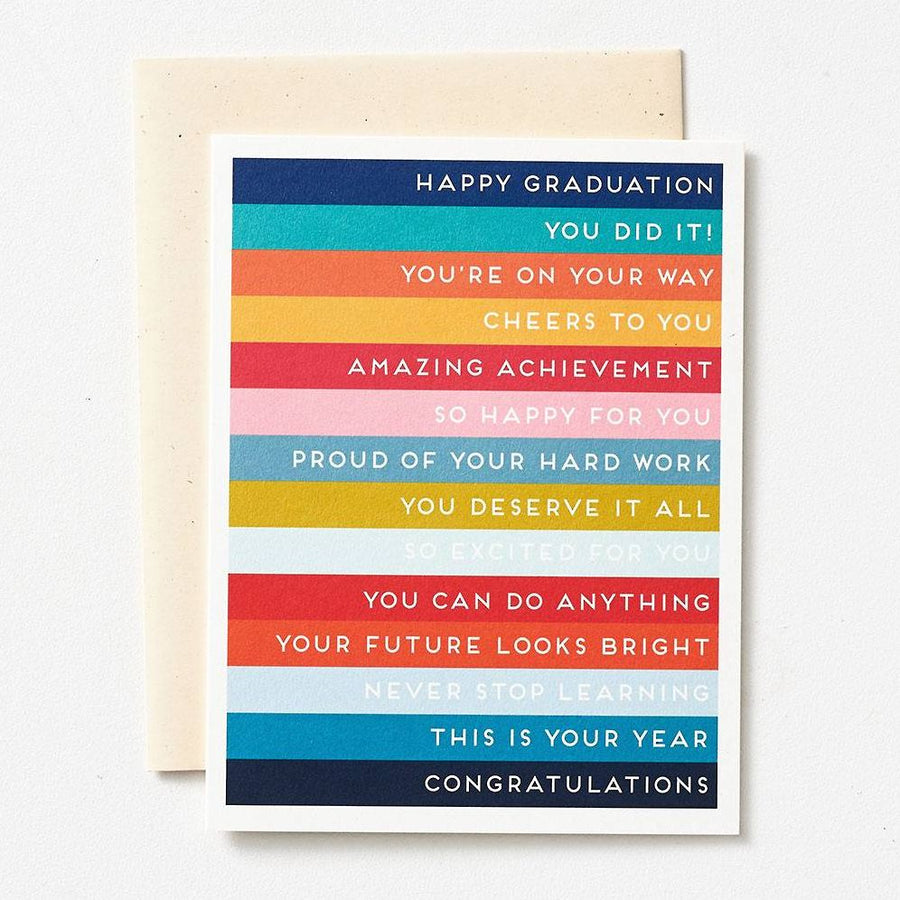 Happy Graduation Stripes Greeting Card