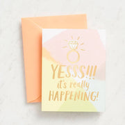 Gold Foil Yesss Engagement Greeting Card
