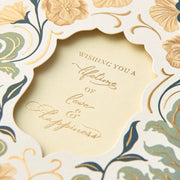 Diecut Window with Floral Pattern Embellished Wedding Card