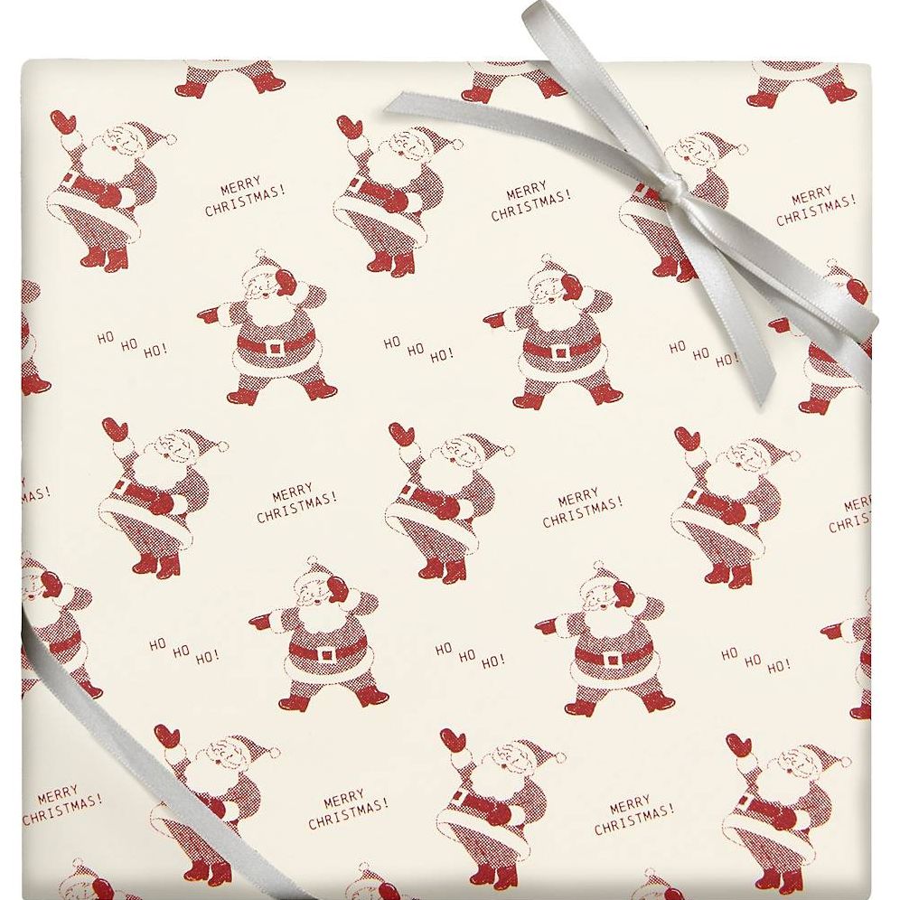 Newsprint Santas Continuous Roll Wrap