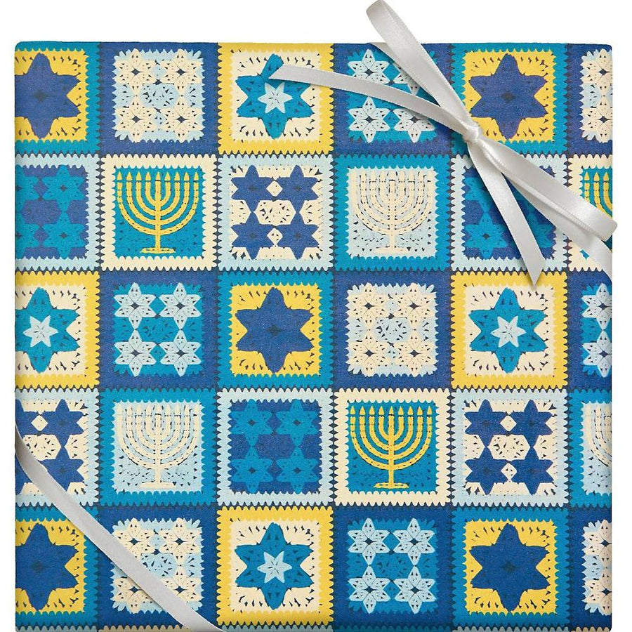 Hanukkah Crochet Continuous Roll Wrap 10'
