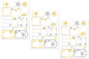 Silver/Gold Snowflakes Adhesive Labels