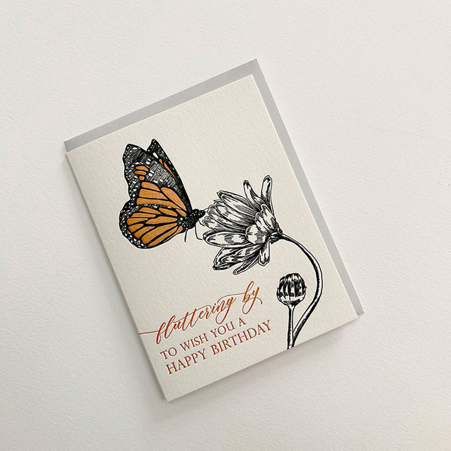 Fluttering By Birthday Card