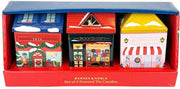B&N Exclusive Holiday Village Tin Candles - Set of 3
