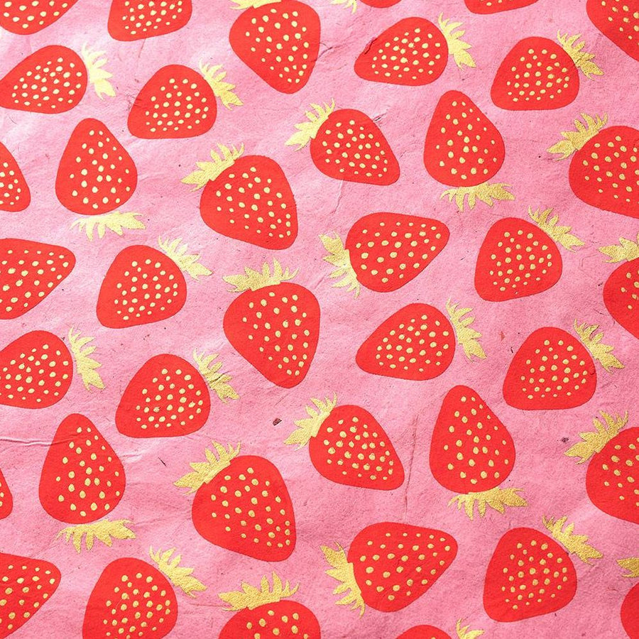 Strawberries Handmade Paper