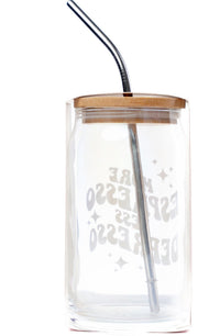 More Espresso Less Depresso Glass