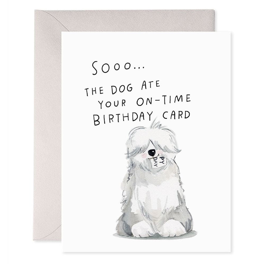 Sheepdog Belated Birthday Card