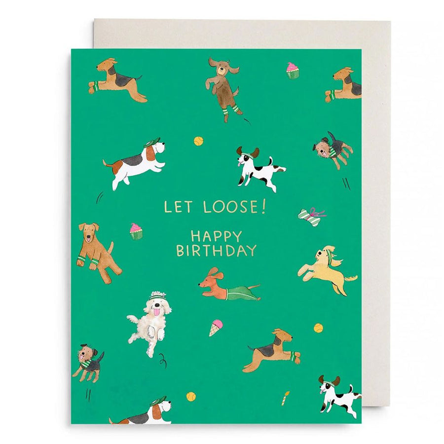 Off Leash Birthday Greeting Card