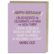 Care About Birds Years Old Birthday Card
