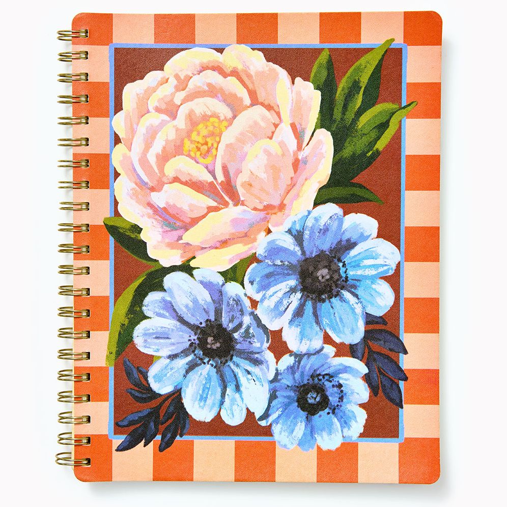 Paper Wasp Floral Checker Baxter Notebook