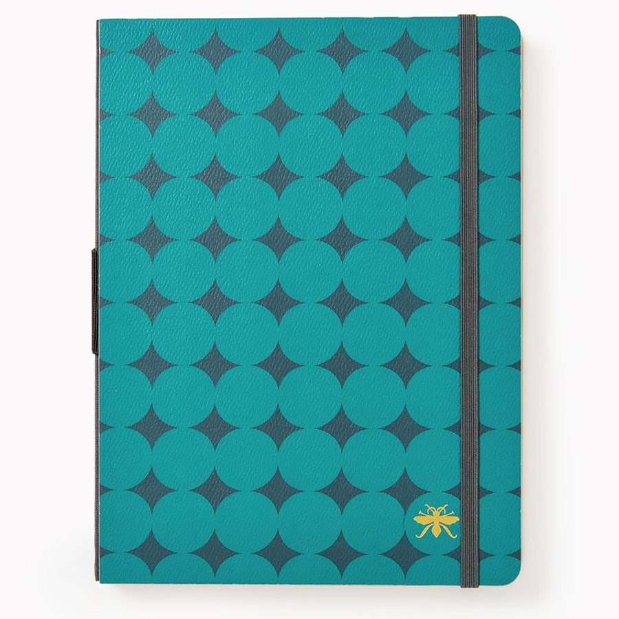 Teal Diamond Paper Wasp LG Dotted Journal