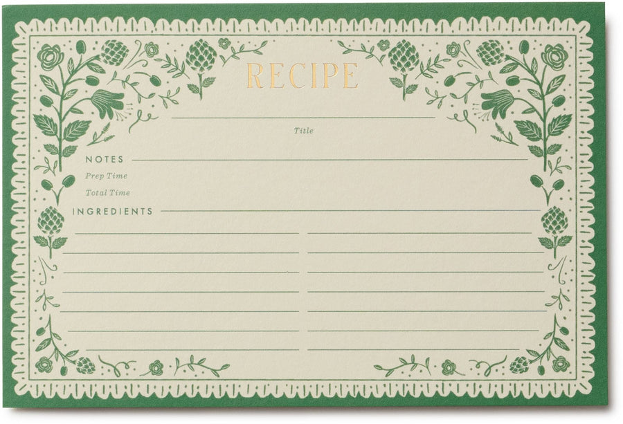 Pack of 12 Artichoke Recipe Cards