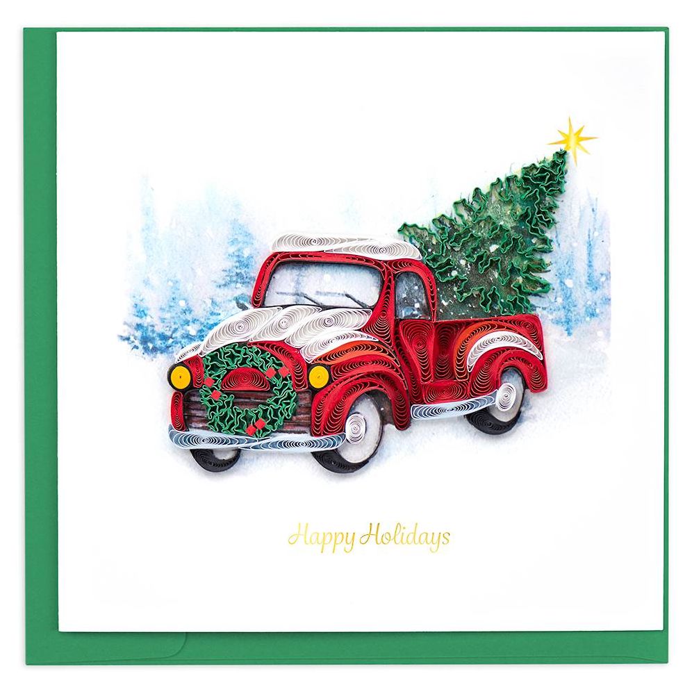 Quilling Truck Holiday Card