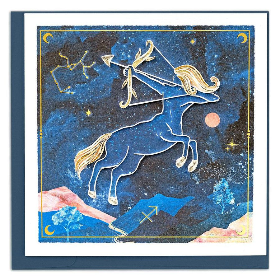 Quilled Zodiac Collection - Sagittarius Greeting Card