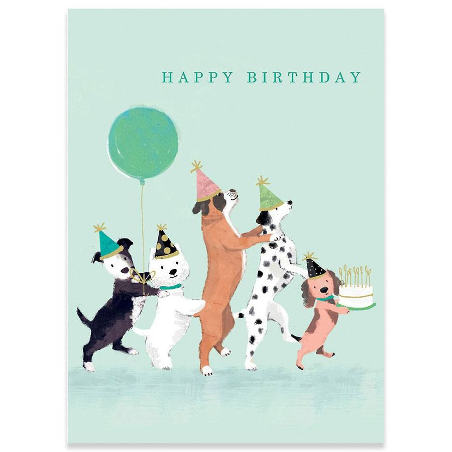 Dogs Conga Line Birthday Card