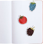 Picnic Berries Book Cloth Journal With Magnetic Bookmarks