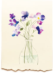 Piccola Arte Purple Floral Vase Watercolor Set