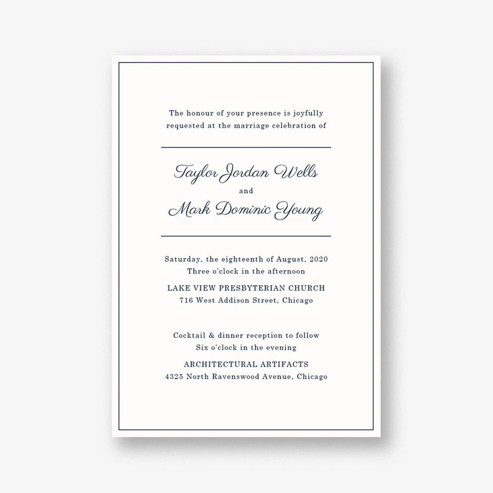 Delicate Border Wedding Invitation