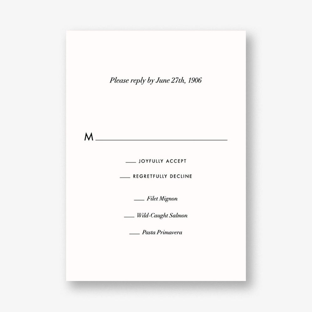 Floral Silhouette Response Card