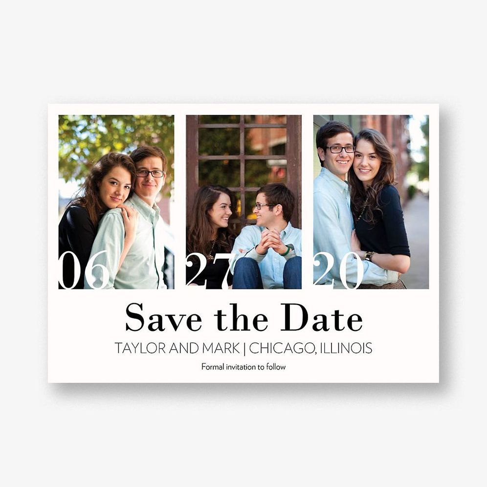 Cornered Dates Save The Date Card