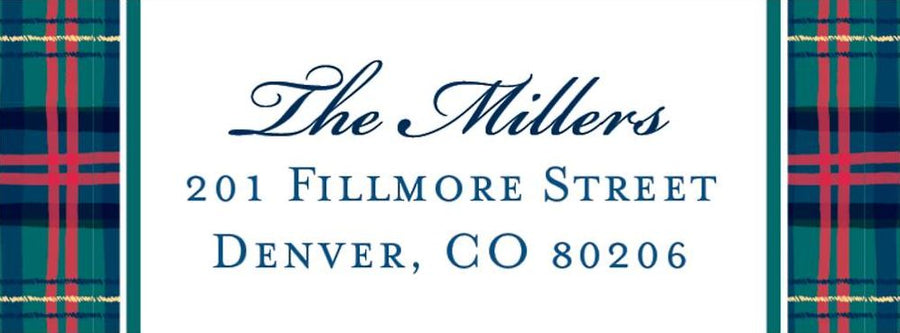 Plaid Return Address Labels