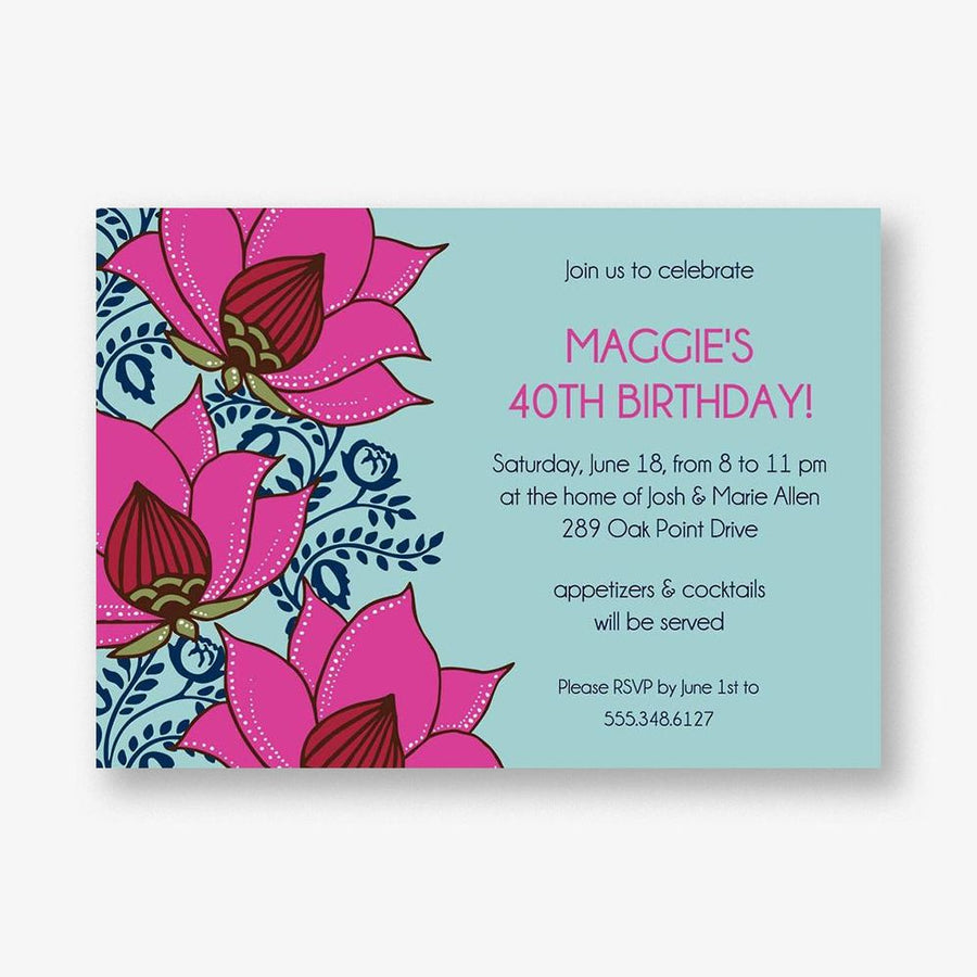 Lotus Flower Party Invitation