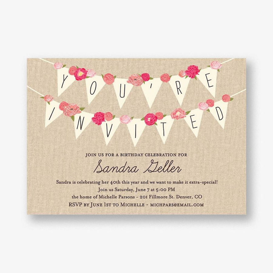 Rustic Banner Party Invitation