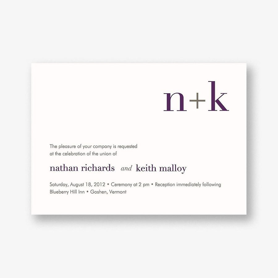 Initials Wedding Invitation