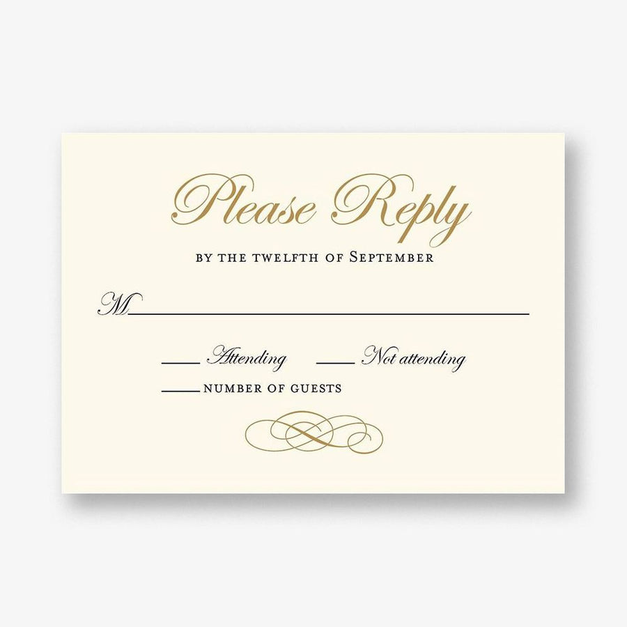 Beaded Border Wedding Response Card