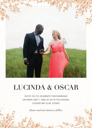 Leaves of Gold Photo Wedding Invitation
