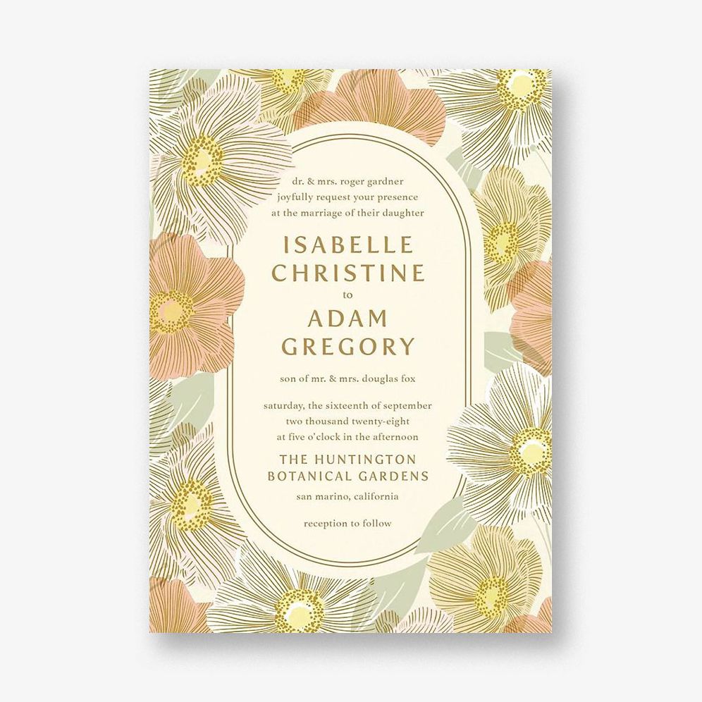 Anemone Sage Wedding Invitation
