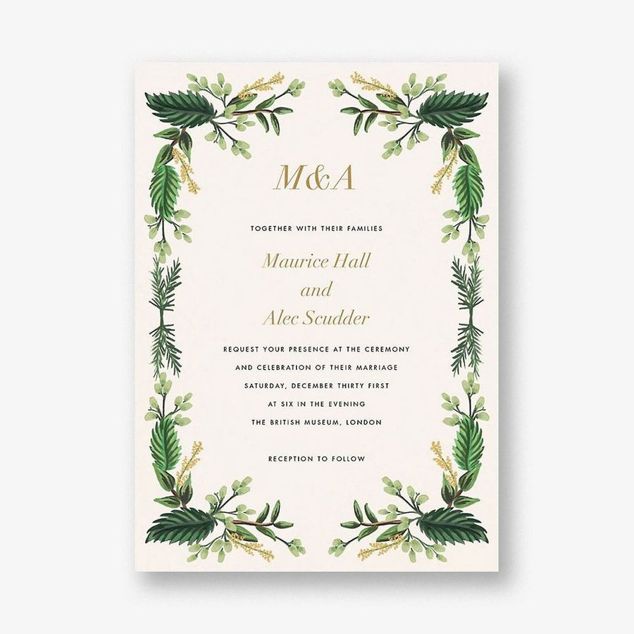 Evergreen Bough Wedding Invitation