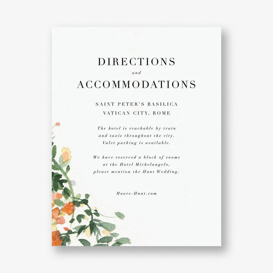 Watercolor Garland Information Card
