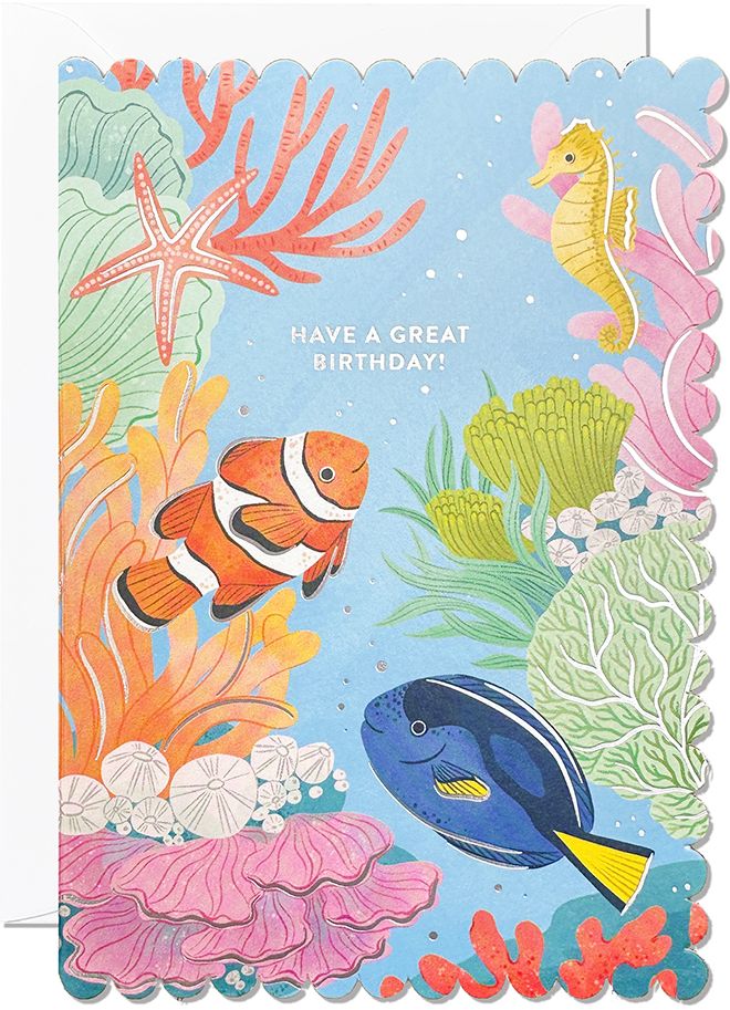 Scalloped Fishes Birthday Card