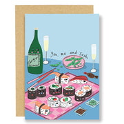 You, Me, and Sushi Friendship Card