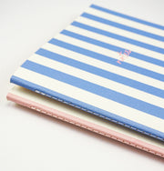 Handmade Striped Notebook 2PK Blue/Pink