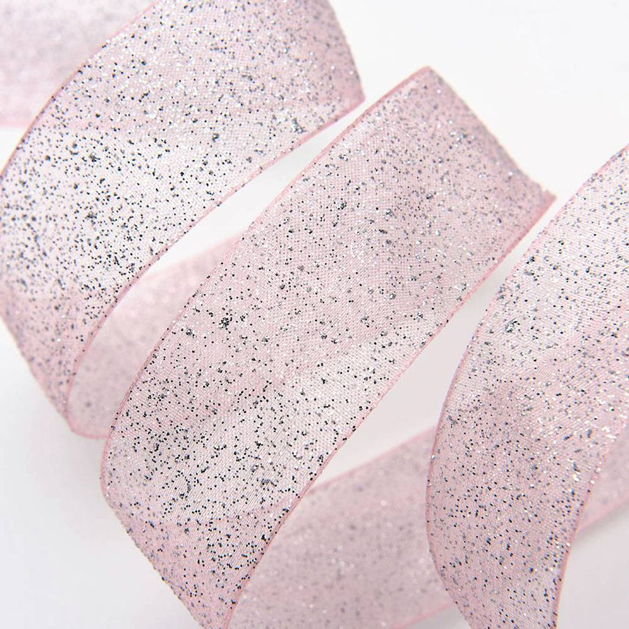 Brilliante Pink Glitter Ribbon 1" 10 YD