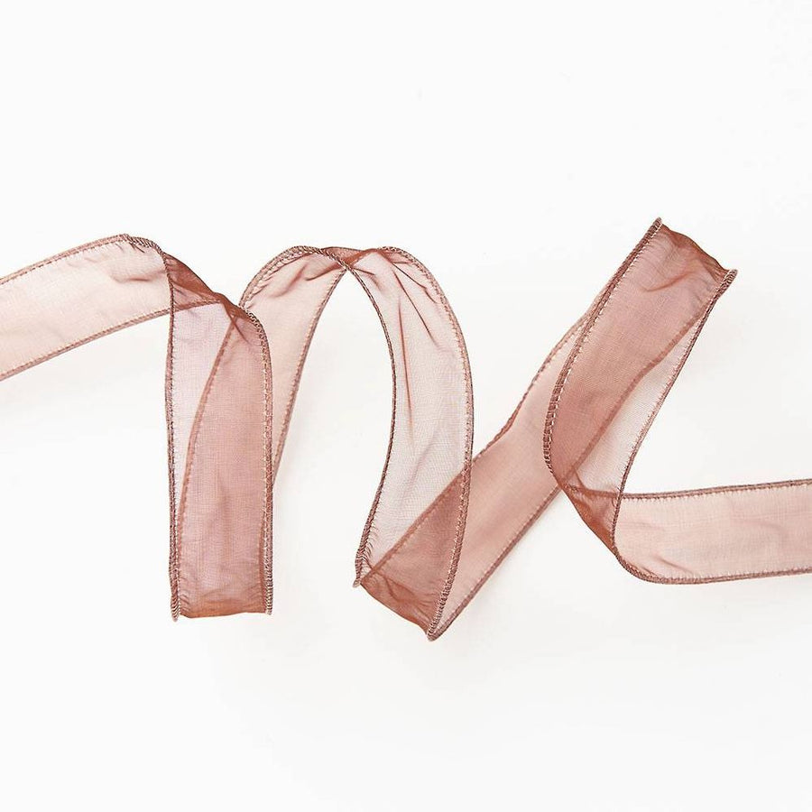 Copper Organdy Wired Ribbon 1"10YD