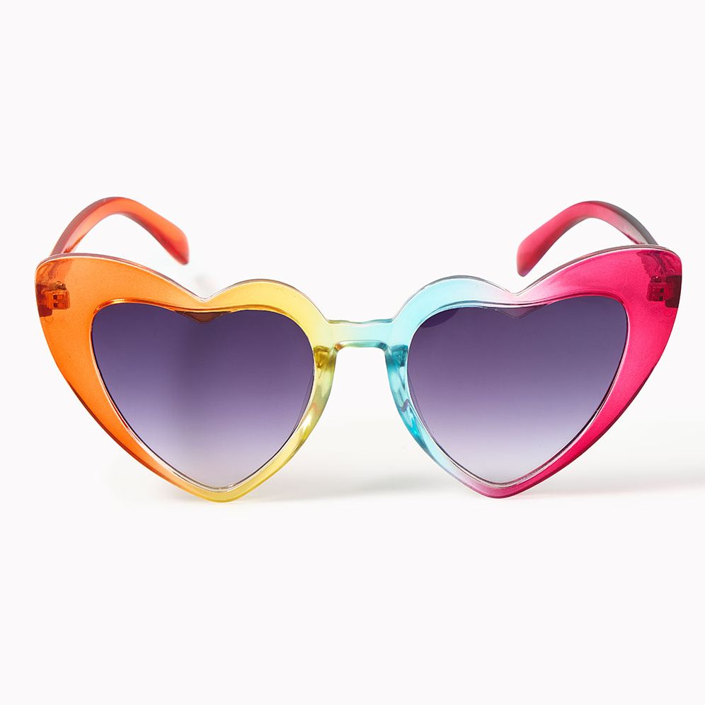 Bright Rainbow Heart Glasses