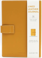 Yellow Leather Journal with Leather Flap Closure and Lined pages