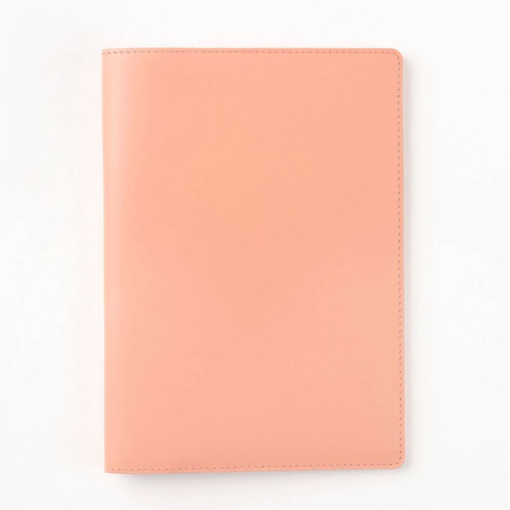 Paper Source Peach Leather Refillable A5 Journal Cover